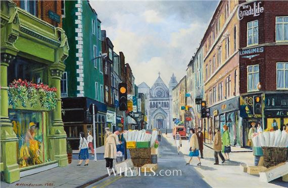 VIEW OF HARRY STREET AND SOUTH ANNE STREET, DUBLIN, 1985 by Neville Henderson, 1985