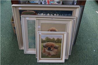 Collection of Pekingese Oil paintings by R H Talmadge s - R. H. Talmadge
