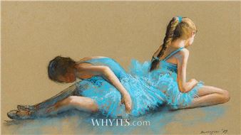 STRETCHING I, 1989 and YOUNG DANCER WITH VEIL, 1989 (A PAIR - Anna Gallagher