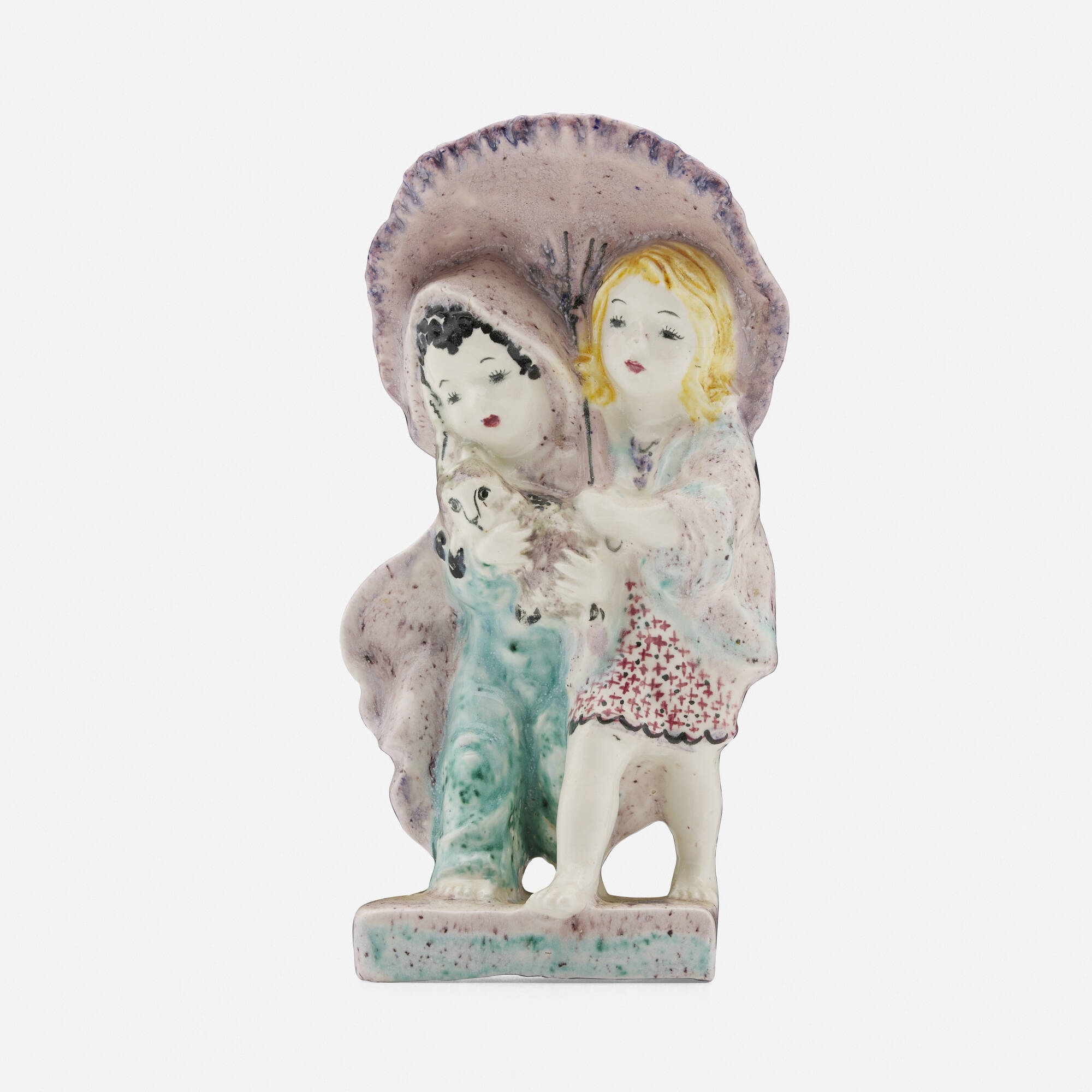 Artwork by Susi Singer, Untitled (Children with Rabbit), Made of glazed stoneware
