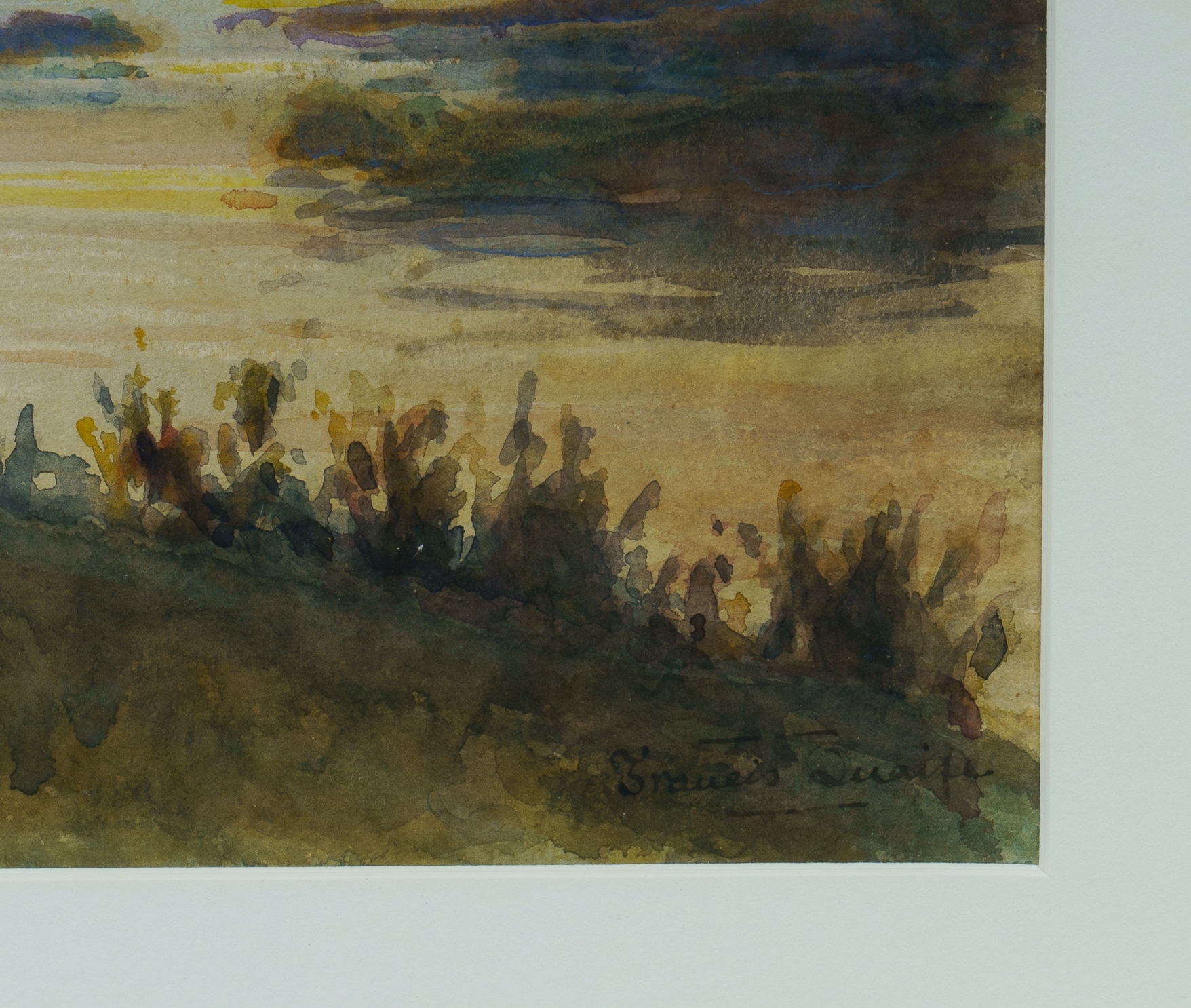 Artwork by Francis Quaife, Camp on the Riverbank at Dusk