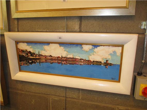 Stephen French, (Scottish Born 1953), Acrylics, Broughty Ferry Still Waters, 21x67cm by Stephen French