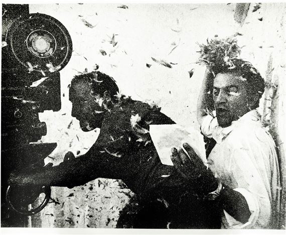Photo Vintage Tazio Secchiaroli - Fellini 8 1/2 Avec Marcello Mastroianni - 1963 - Noir Et Blanc