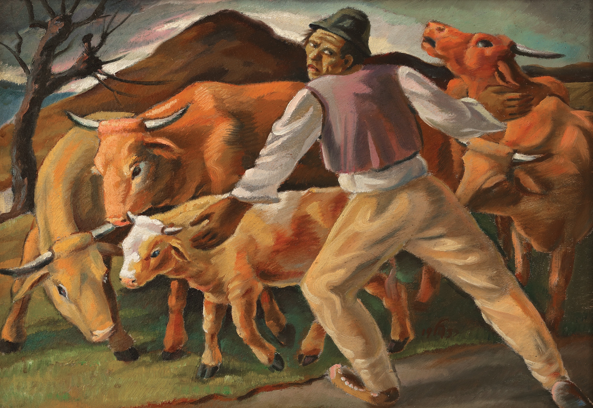 Carol Hübner | With the Cows [1929/1953] (1933) | MutualArt