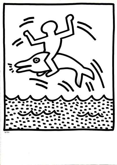 Keith Haring | Keith Haring - Dolphin Rider (from Lucio Amelio Suite ...