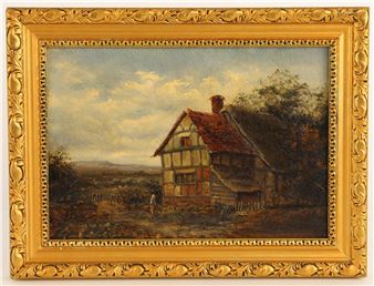 ‘Near Worcester’, a farmhouse with figure, - F. E. Hill