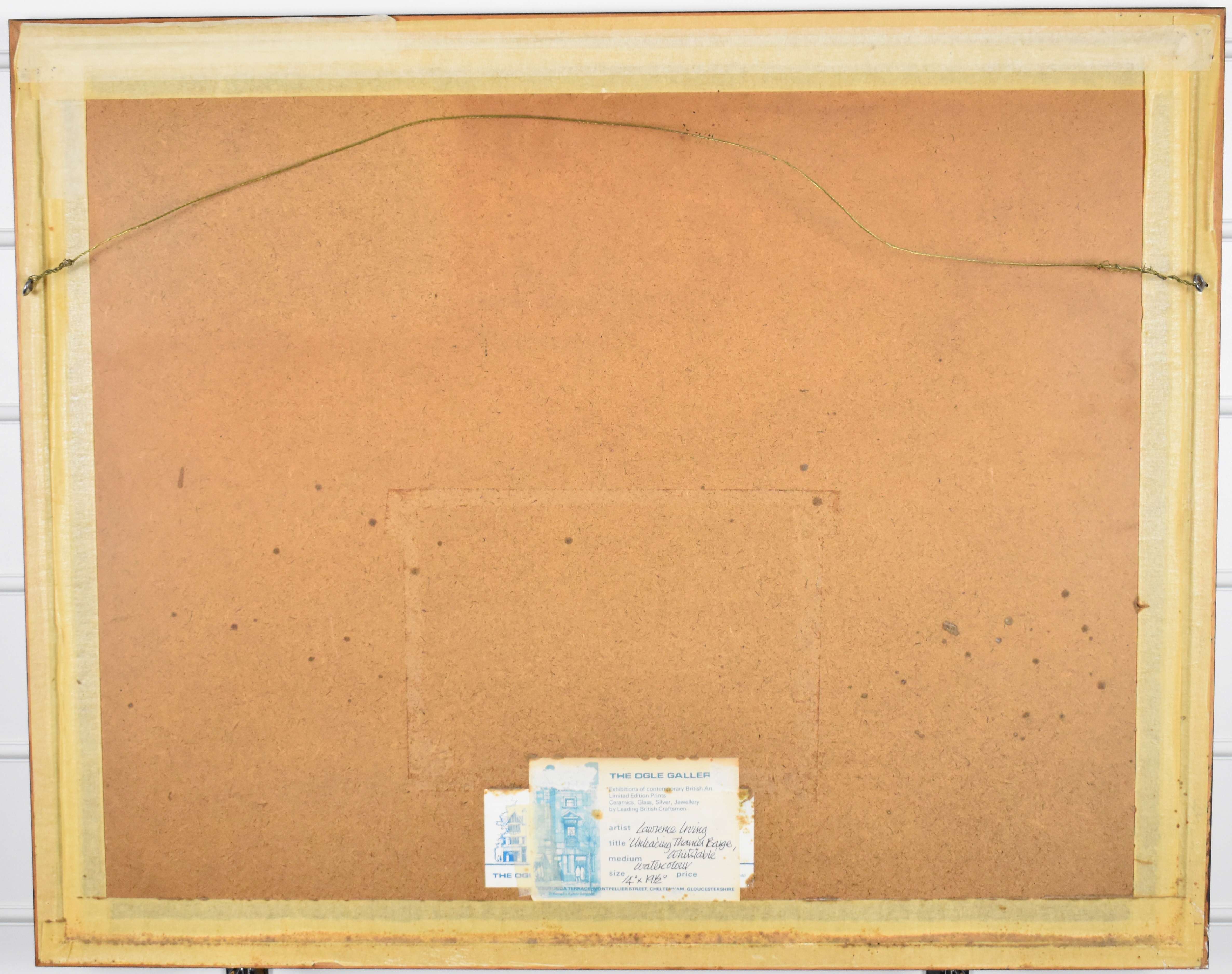 Artwork by Laurence Henry Forster Irving, Lawrence Henry Irving (1897-1988) watercolour titled 'Unloading Thames Barge Whitstable', initialled, Made of watercolour