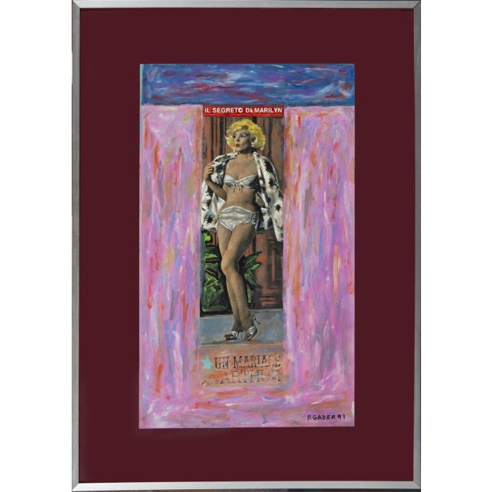 Artwork by Patricia Gadea, PATRICIA GADEA (Madrid 1960- Palencia 2006) Il segreto di Marilyn"". 1997 Óleo y collage sobre lienzo Firmado y fechado 1997 Medidas: 45, Made of oil and collage on canvas