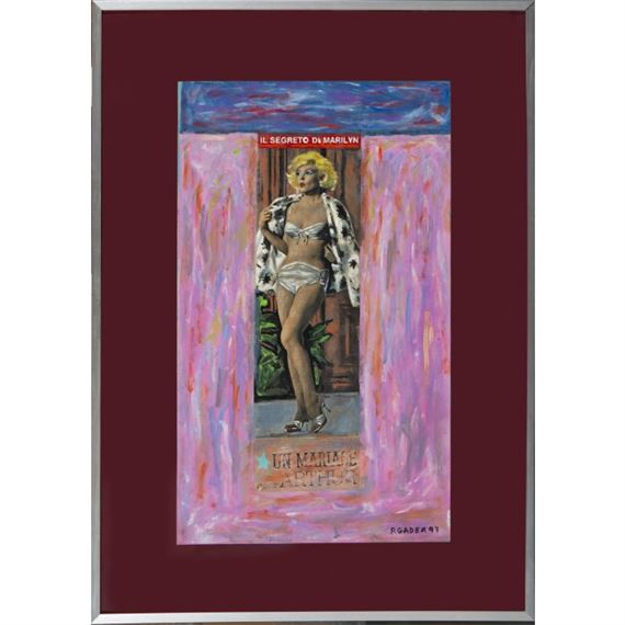 PATRICIA GADEA (Madrid 1960- Palencia 2006) Il segreto di Marilyn"". 1997 Óleo y collage sobre lienzo Firmado y fechado 1997 Medidas: 45 by Patricia Gadea, 1960