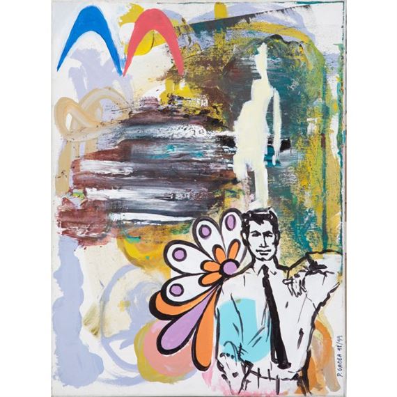 PATRICIA GADEA (Madrid 1960-Palencia 2006) El novio se vistió de Terlenka"". 1998-1999 Ácrílico sobre lienzo Firmado y fechado 98/99 Medi by Patricia Gadea, 1998-1999