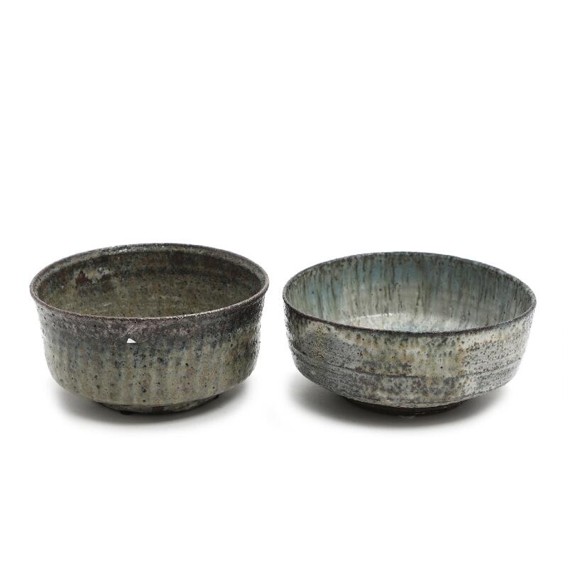 Gutte Eriksen | Two high-fired earthenware bowls, decorated with grey ...