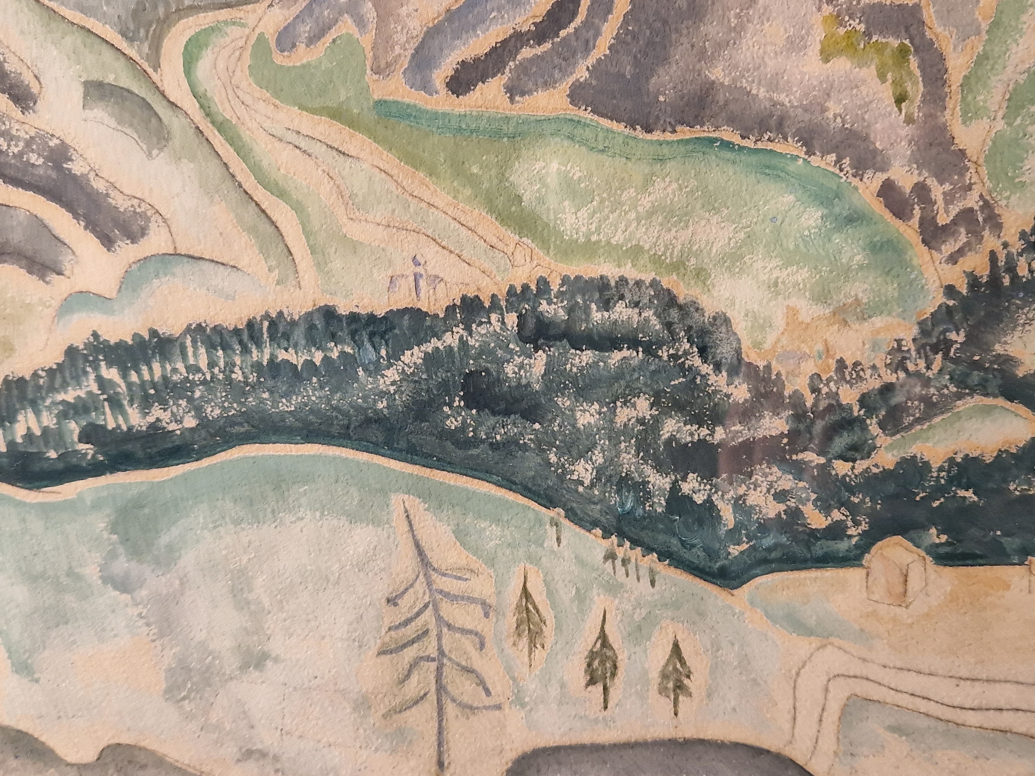 Artwork by Catherine Giles, Catherine Giles (1878-1955, Made of gouache