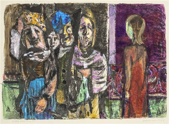 Begegnung mit Masken by Willem Grimm, 1947