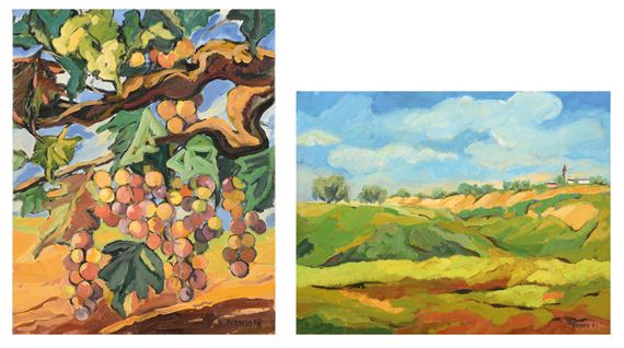 Il tralcio; Fra campi e cielo by Aurelia Borruso, 1998; 2003