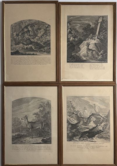 Convolute of thirteen engravings by Johann Elias Ridinger, circa 1758
