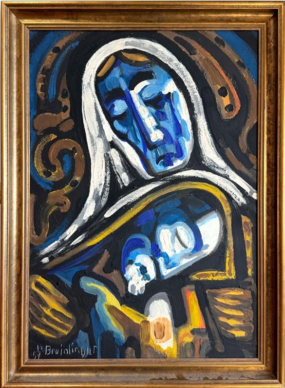 Artwork by Hans Breinlinger, "Pietà", Made of mixed media on panel