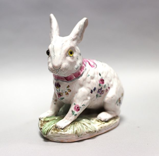 Emile Gallé | RABBIT in polychrome earthenware, sulfide eyes | MutualArt