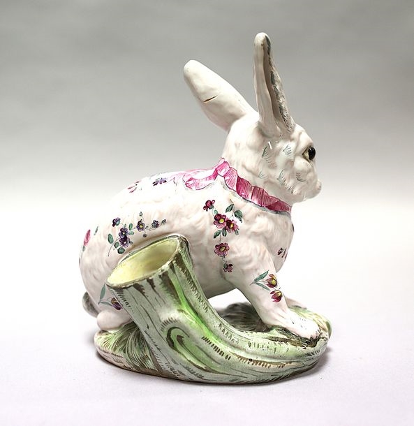 Emile Gallé | RABBIT in polychrome earthenware, sulfide eyes | MutualArt
