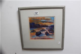 PEGGY RUTHERFORD WATERCOLOUR ON JAPANESE PAPER FRAMED AND GLAZED - Peggy Rutherford