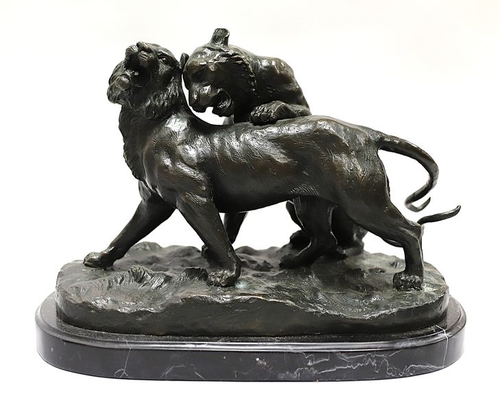 Charles Valton | Lion fight | MutualArt