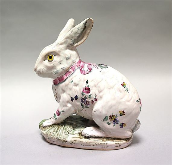 Emile Gallé | RABBIT in polychrome earthenware, sulfide eyes | MutualArt