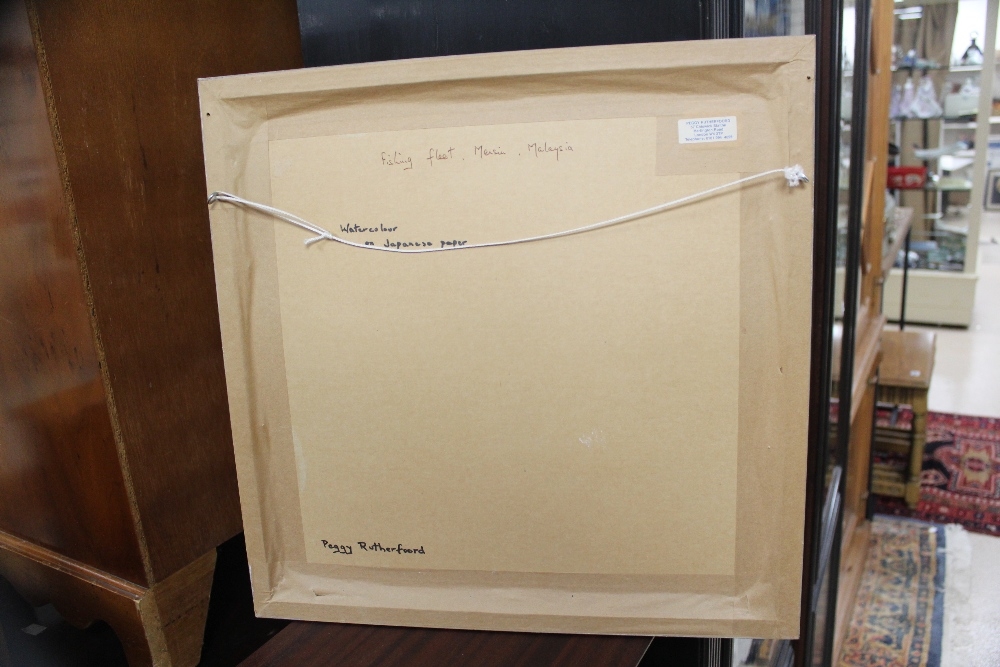 Artwork by Peggy Rutherford, PEGGY RUTHERFORD WATERCOLOUR ON JAPANESE PAPER FRAMED AND GLAZED, Made of WATERCOLOUR ON JAPANESE PAPER