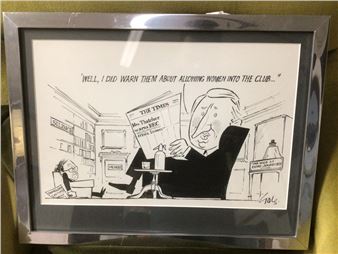 GEORGE GALE (1929-2003) FRAMED AND GLAZED SIGNED ORIGINAL CARTOON 33 X 43 CM - George Gale