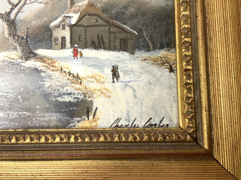Charles Comber | CHARLES COMBER OIL ON PANEL WNITER SCENE 26 X 25CM ...