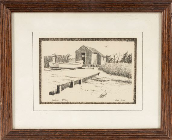 Joe Koch [JoKo] (B. 1908) "Calm Day" Pencil On Paper Landscape - Joe Koch
