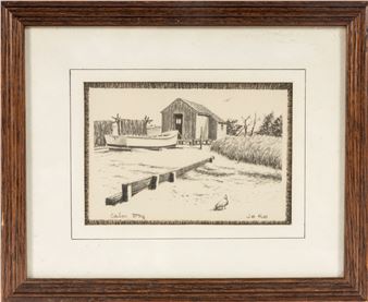 Joe Koch [JoKo] (B. 1908) "Calm Day" Pencil On Paper Landscape - Joe Koch