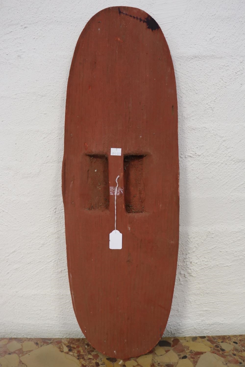 Bobby Tilmouth | large natural ocre painted fluted shield | MutualArt