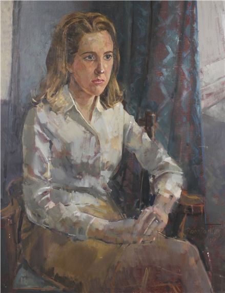 Portrait of Mrs Alan Elliot by Robert Pengilley, dated 1968