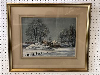 Country winter landscape - Reginald Frederick Hopes