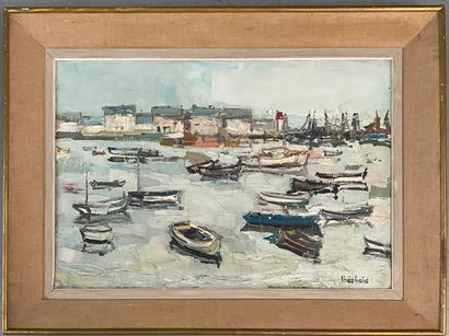 Artwork by Julia Theobalt, Vue de port (Bretagne, Made of Huile sur toile