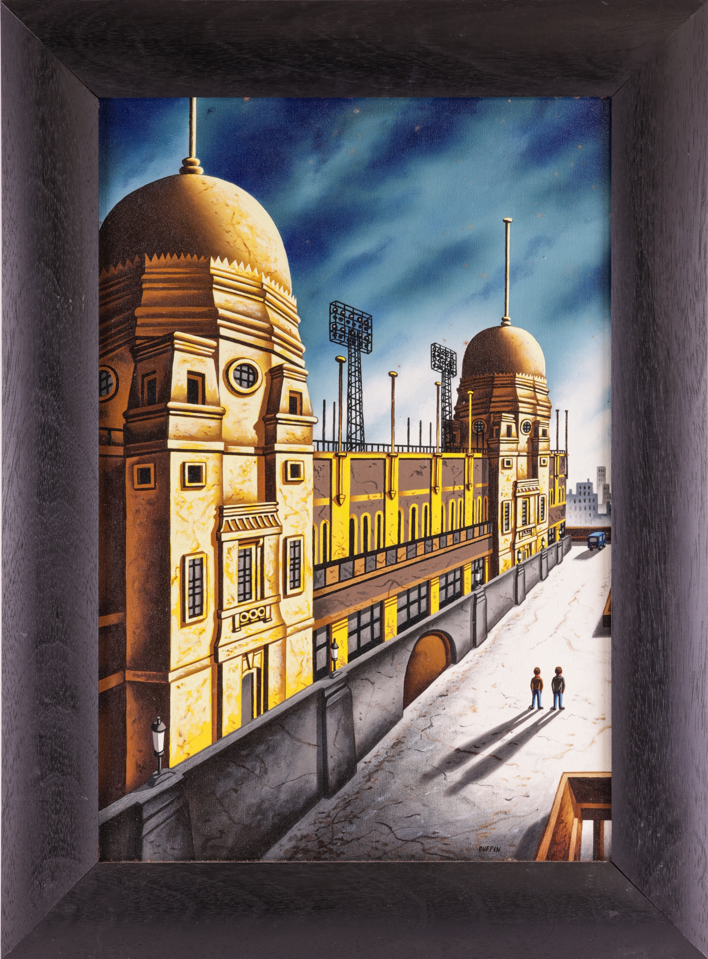 Artwork by John Duffin, Times Up (Wembley Stadium) (2001, Made of oil on canvas
