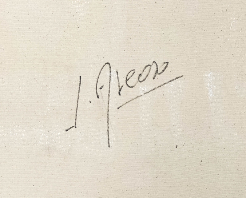 Artwork by Juan Carlos Areoso, Untitled (Composition in Red and Black), Made of oil on canvas (unstretched