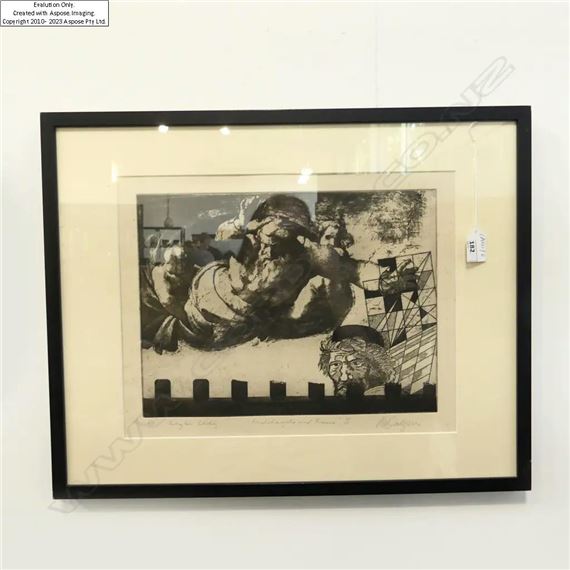 ROY DALGARNO 'MICHELANGELO AND FRANCIS III' INTAGLIO ETCHING AP 285x365mm by Roy Dalgarno