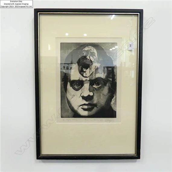 ROY DALGARNO 'FRANCIS BACON' INTAGLIO ETCHING 3/20 370x280mm by Roy Dalgarno