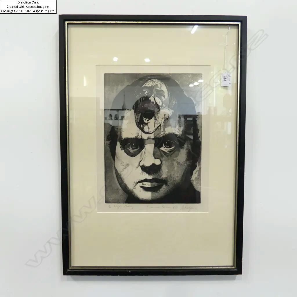 Artwork by Roy Dalgarno, ROY DALGARNO 'FRANCIS BACON' INTAGLIO ETCHING 3/20 370x280mm, Made of INTAGLIO ETCHING