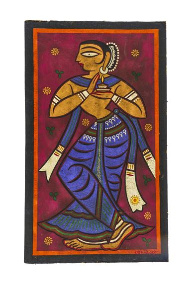 JAMINI ROY (1887-1972) "UNTITLED" WORSHIPPER by Jamini Roy