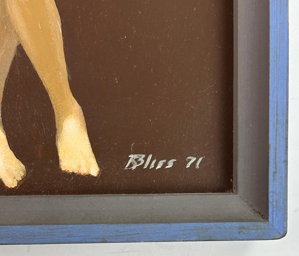 Artwork by Robert R. Bliss, BLUE BATHING SUIT, Made of OIL ON PANEL