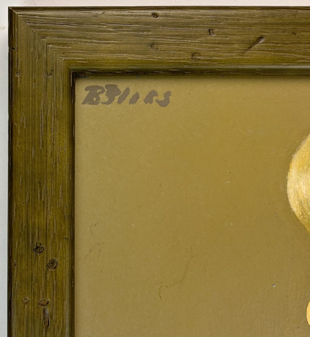 Artwork by Robert R. Bliss, FIGURE ON BAR, Made of OIL ON PANEL