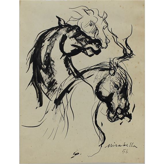 Studi di cavalli by Saro Mirabella, Datato '56