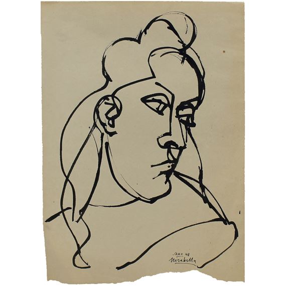 Volto di donna by Saro Mirabella, Datato '48