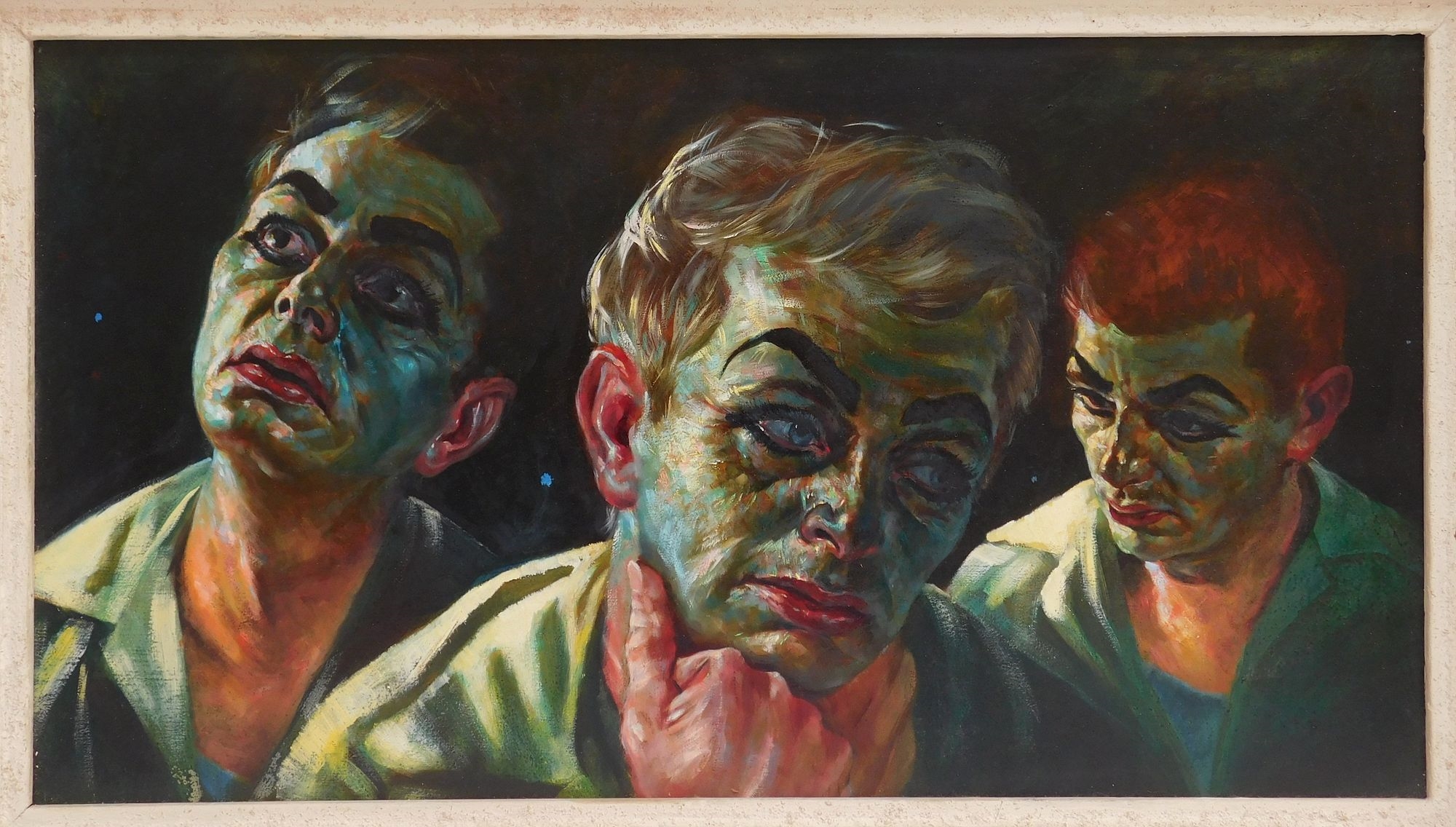 Artwork by Chester Engle, Stage Makeup, Made of oil on panel