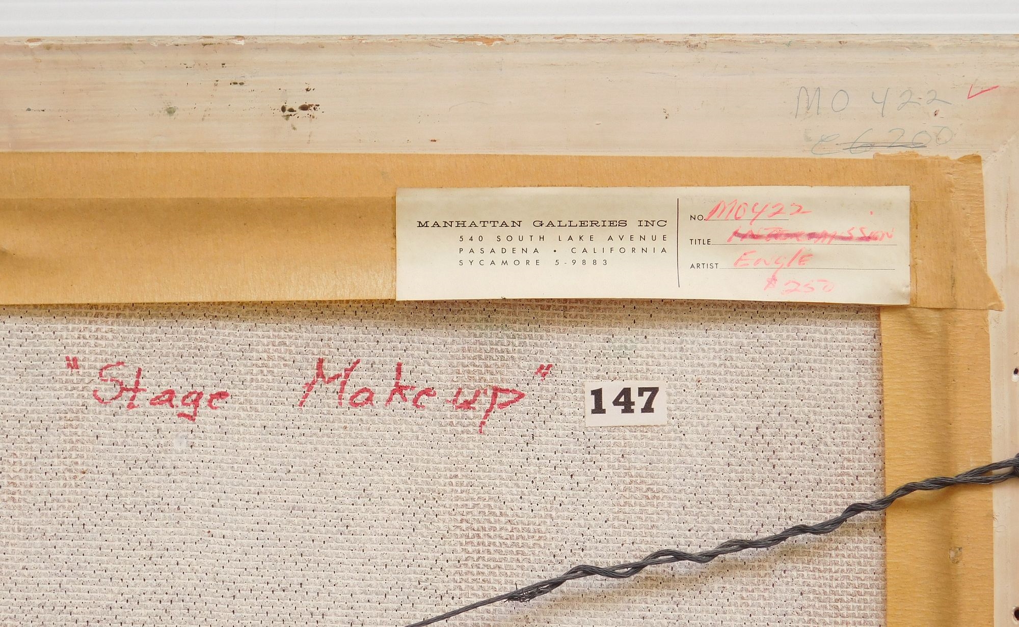 Artwork by Chester Engle, Stage Makeup, Made of oil on panel