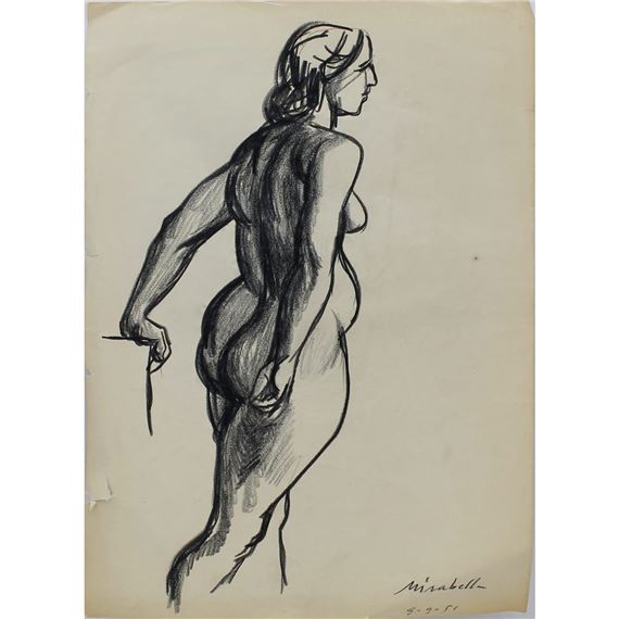 Nudo di donna by Saro Mirabella, Datato 8/9/51