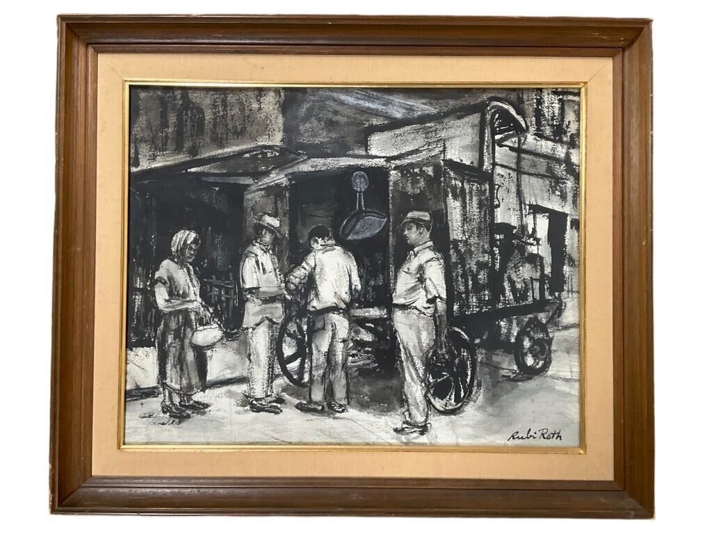 Rubi Roth | Rubi Roth Black & White Watercolor | MutualArt