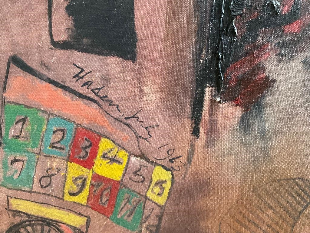 Artwork by Burt Hasen, Very Large Bert Hasen Oil On Canvas Collage, Made of Oil On Canvas Collage