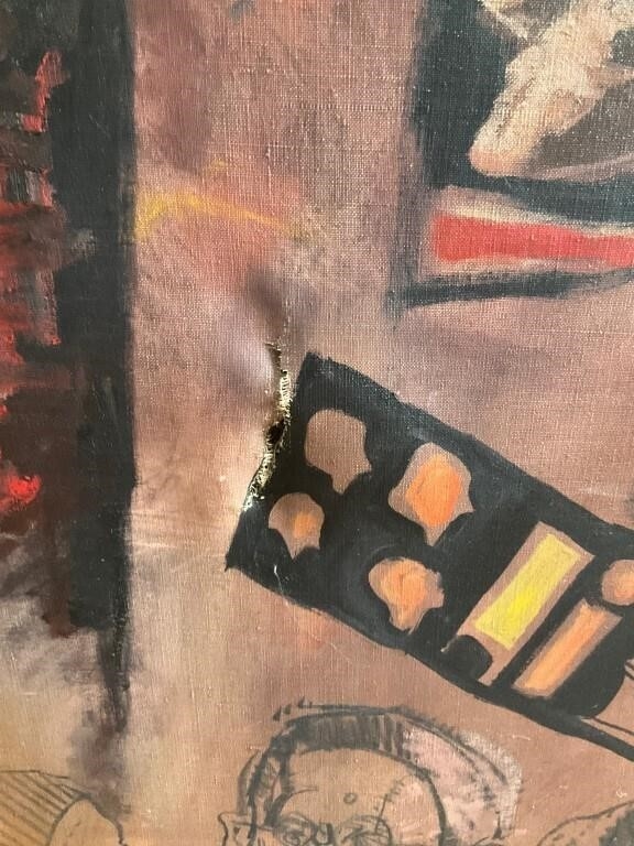 Artwork by Burt Hasen, Very Large Bert Hasen Oil On Canvas Collage, Made of Oil On Canvas Collage